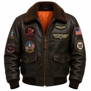 Apex Leather Cart Men’s Dark Brown Top Gun Maverick G-1 Aviator Real Leather Jacket