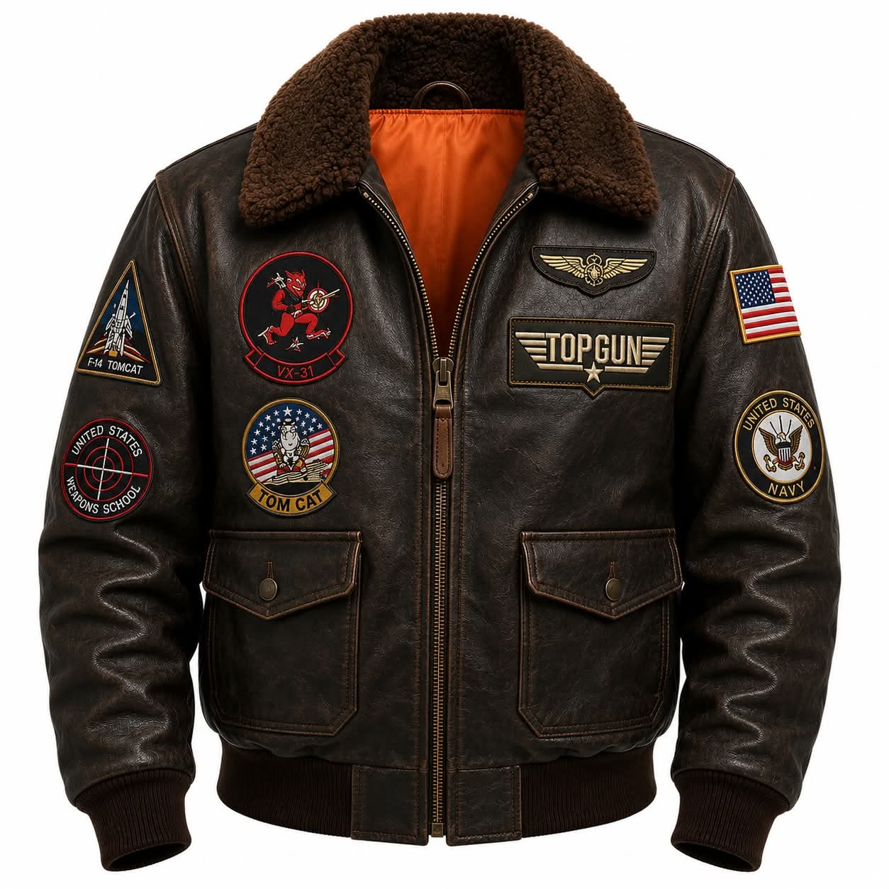 Apex Leather Cart Men’s Dark Brown Top Gun Maverick G-1 Aviator Real Leather Jacket