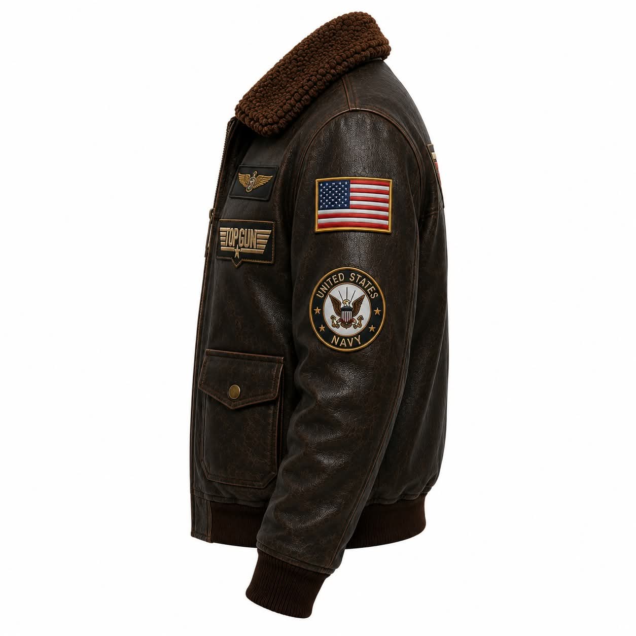 Apex Leather Cart Men’s Dark Brown Top Gun Maverick G-1 Aviator Real Leather Jacket - Image 2